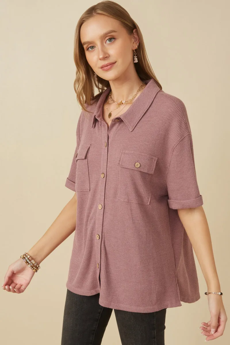 AdvancedAirflowChannels Waffle Knit Chest Pocket Short Sleeve Shirt