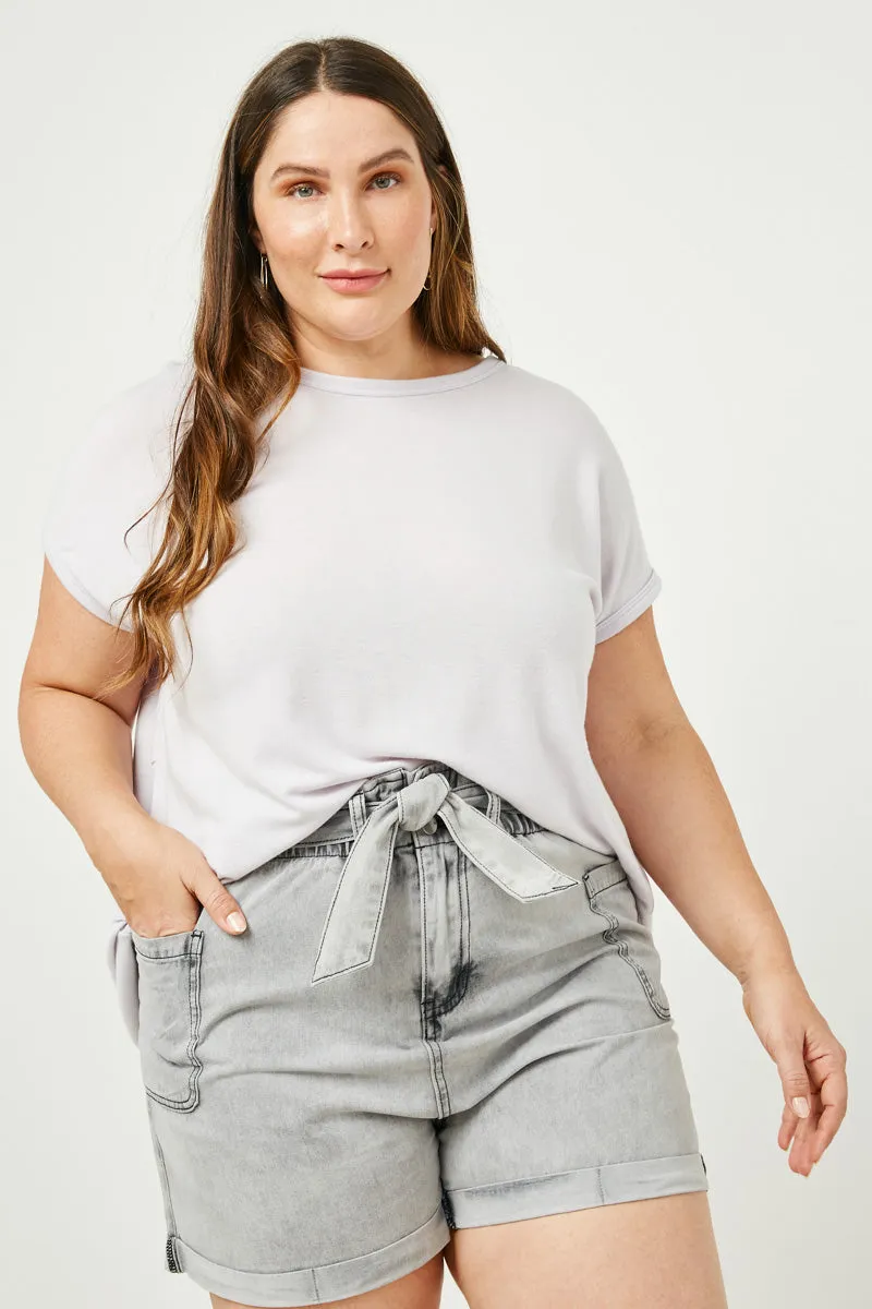 Breathable Comfort Waist Tie Washed Cargo Pocket Denim