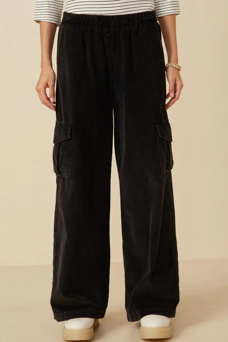 Washed Corduroy Wide Leg Cargo Pants Outfit Staple