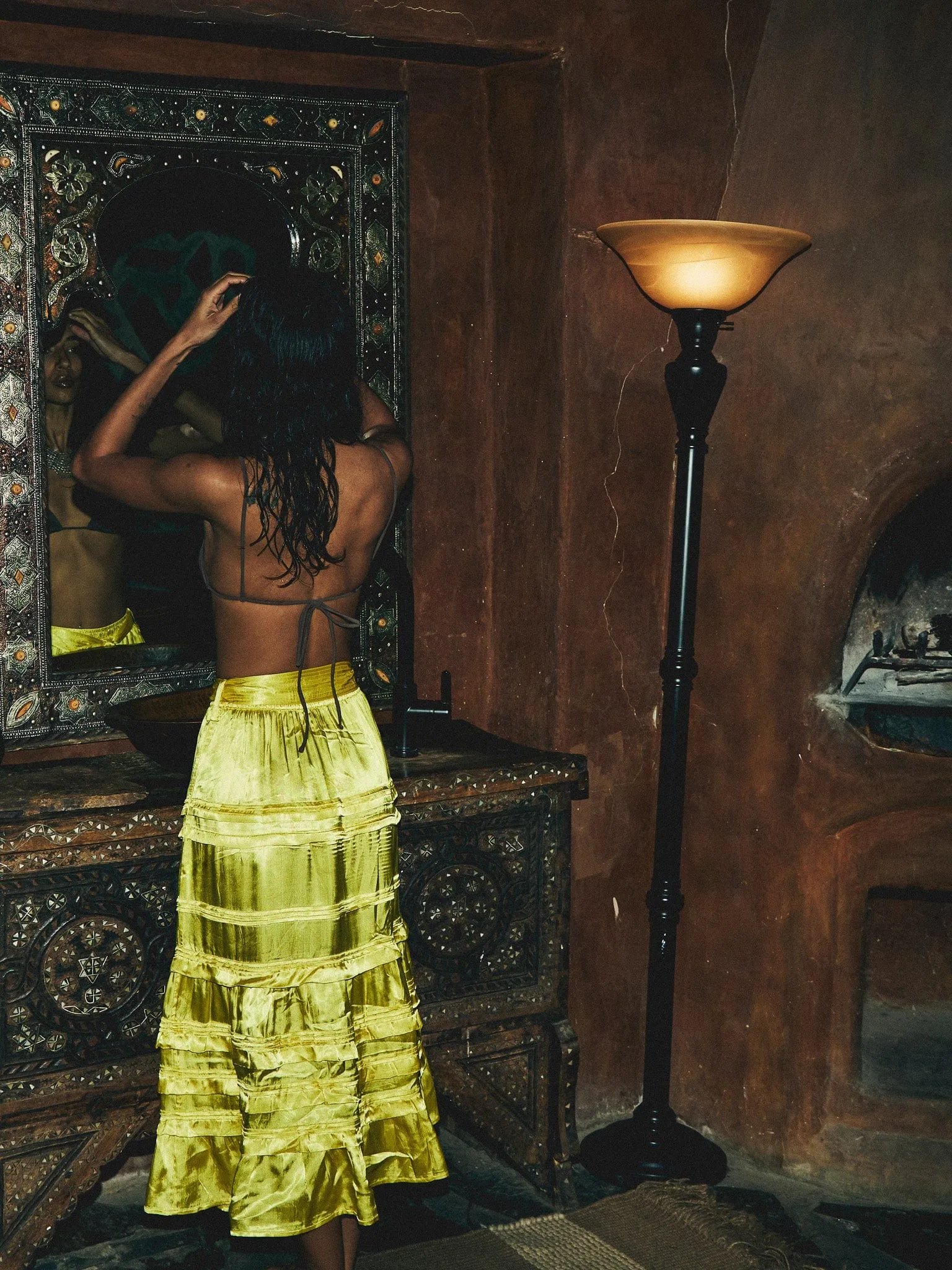 Slow Fashion urban scene Kasia Skirt in Citron