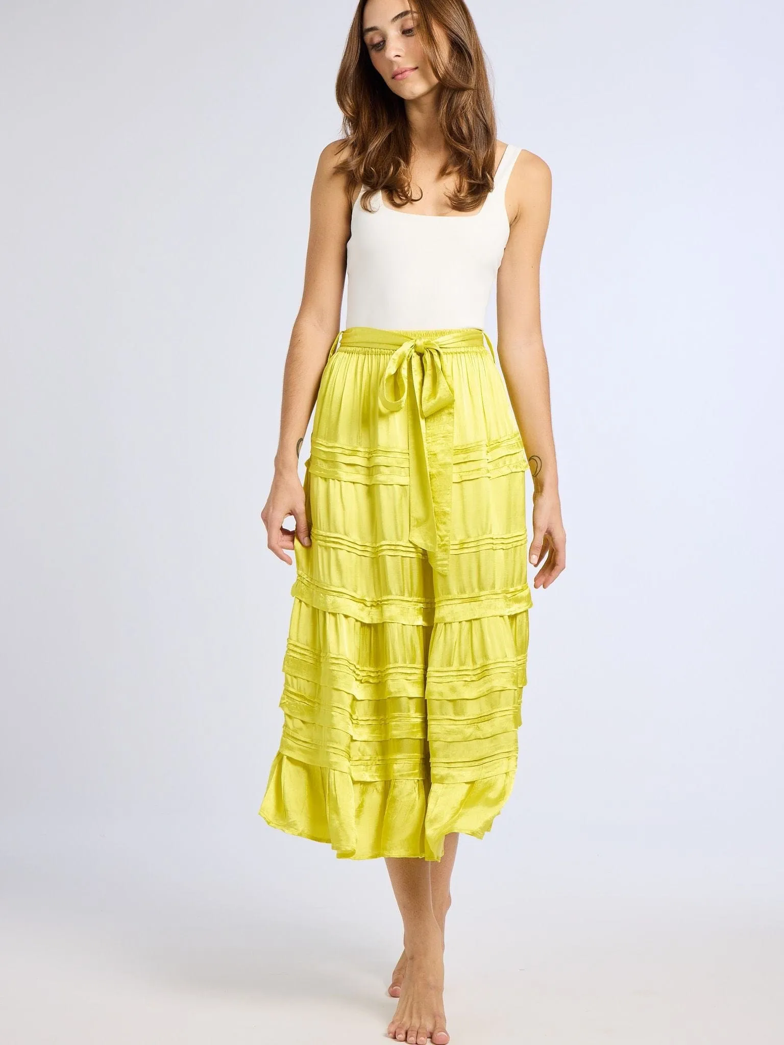 Pastel Colors Weekend Vibes Kasia Skirt in Citron