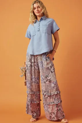 UltraLightweight Washed Tencel Pocketed Collared Shirt