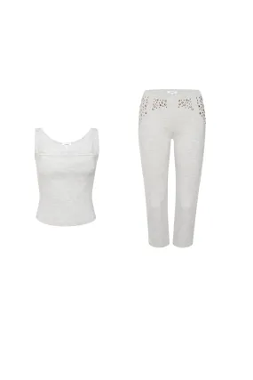 Breathable Knit Fabric QuickRelease Fastener LUNA TOP   CHER CAPRI - HEATHER GREY