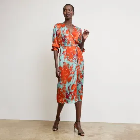 MultiPurposeUtility Water Repellent Finish Deana Wrap Dress - Printed Viscose :: Ombre Floral