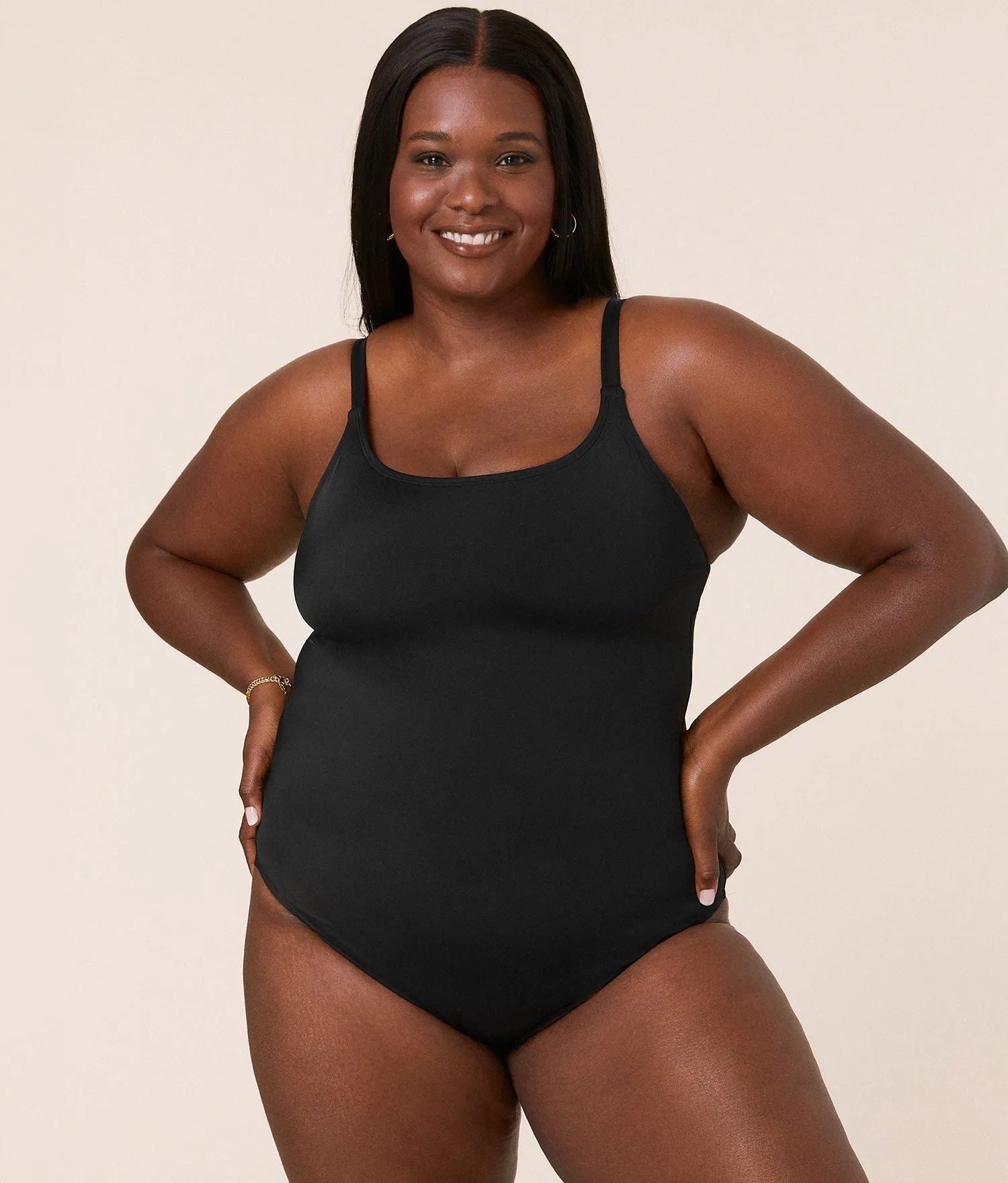 The Amalfi One Piece - Eco Nylon - Black - Classic Secure Hold