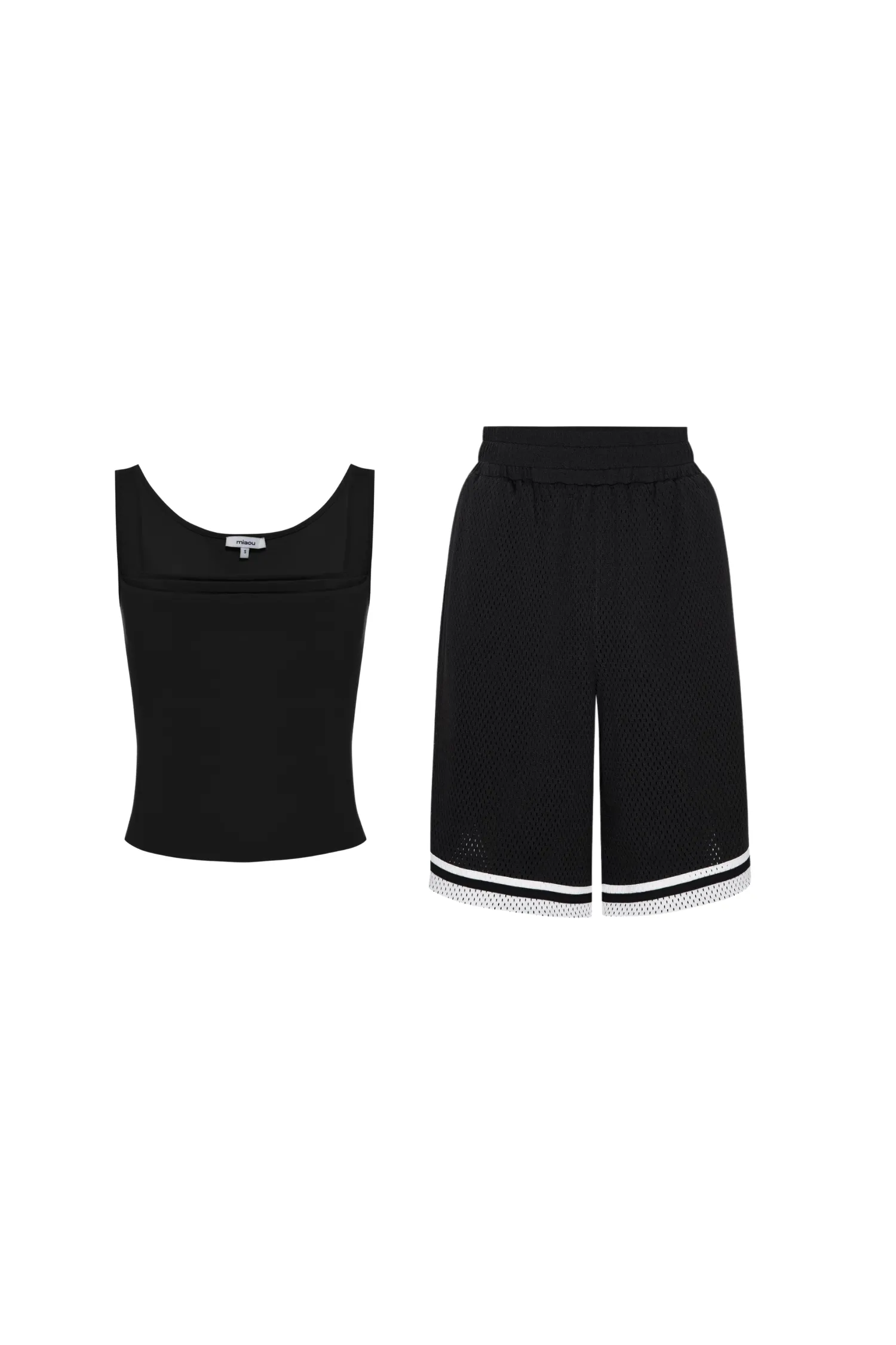 Moisture Wicking Material AbrasionResistantFabric LUNA TOP   BASKETBALL SHORT - BLACK