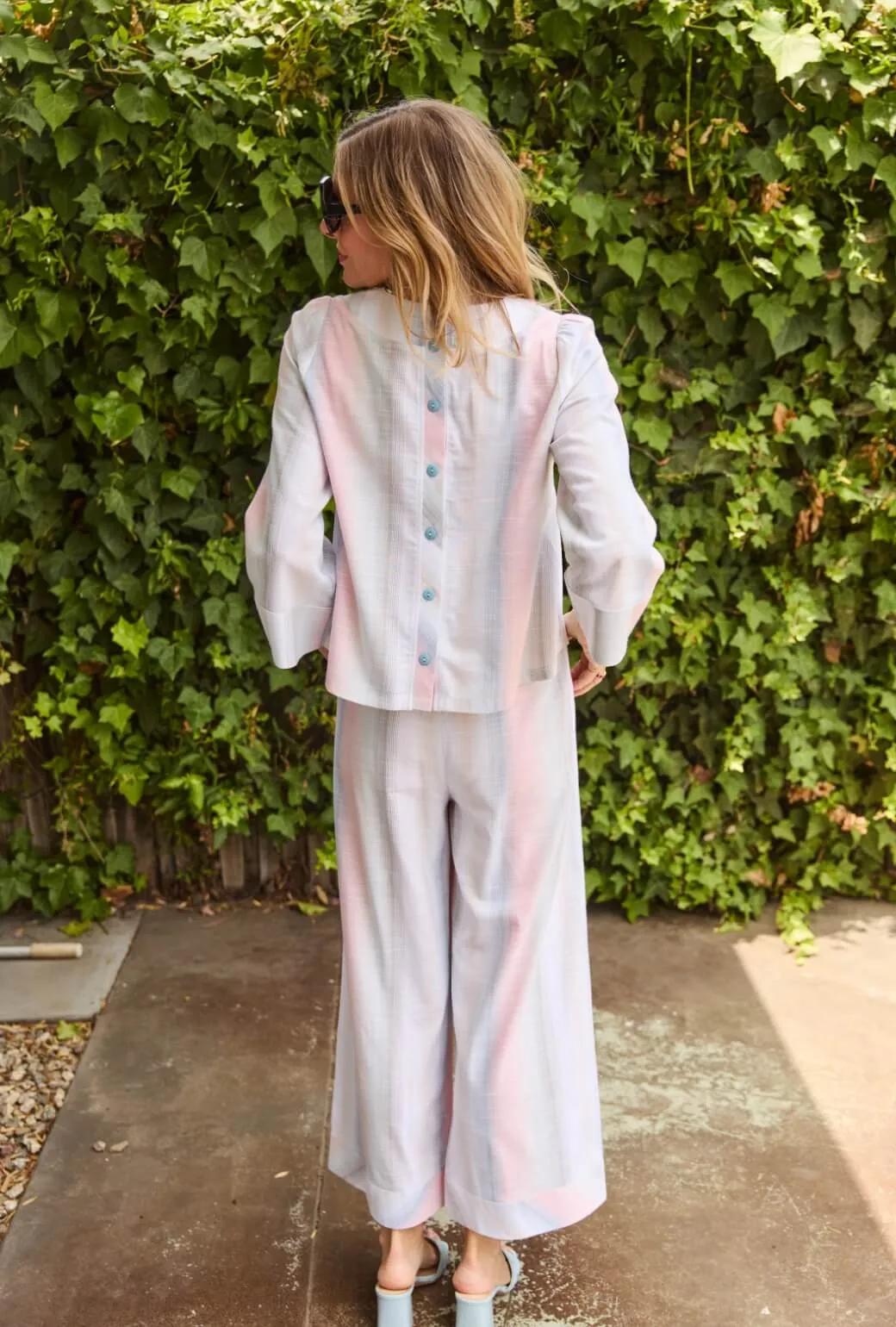 RegularFit Smart Style Wide Leg Trouser - Lake Stripe