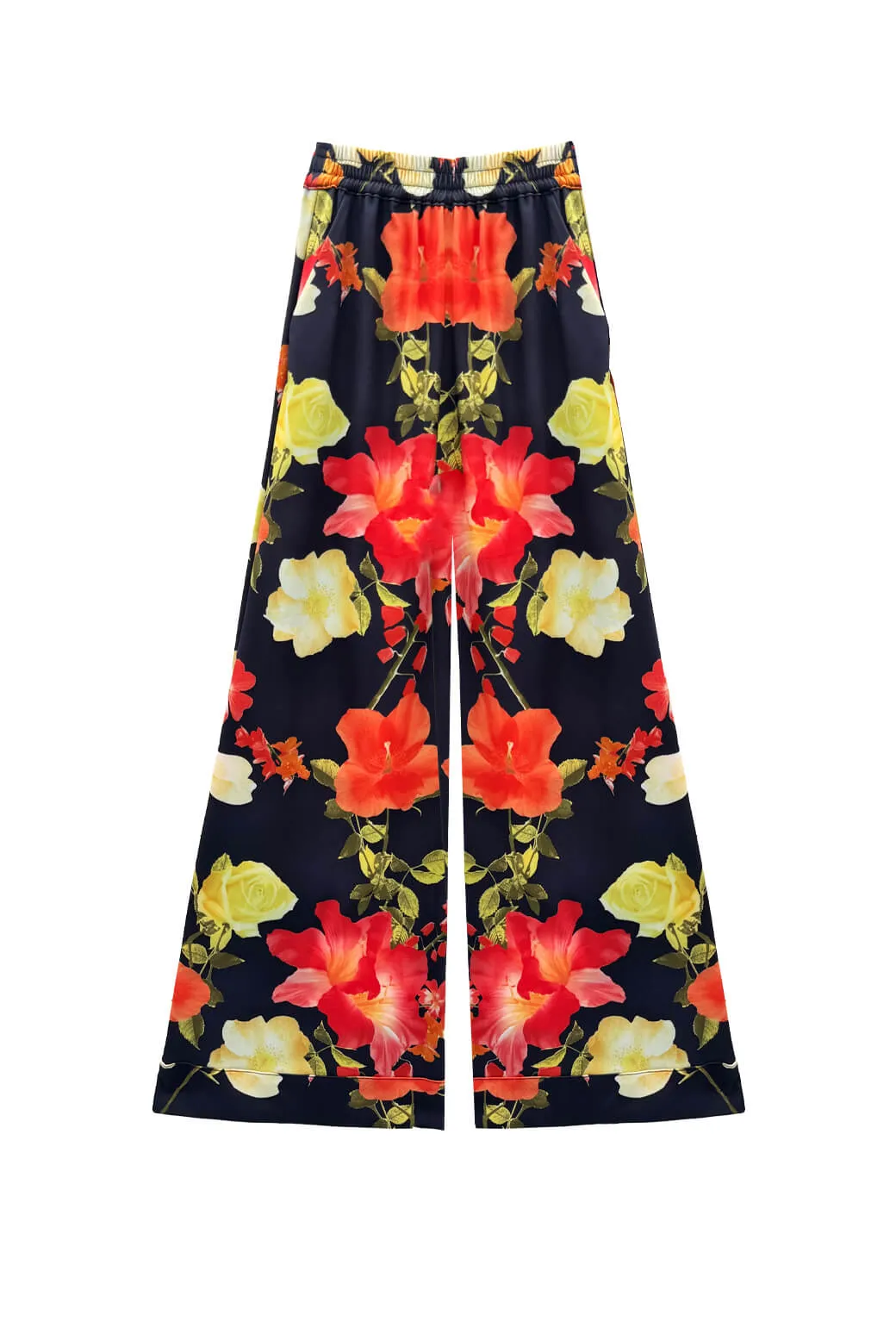 Wide Leg Trousers - Hibiscus Comfortable clothing SeamlessConstruction