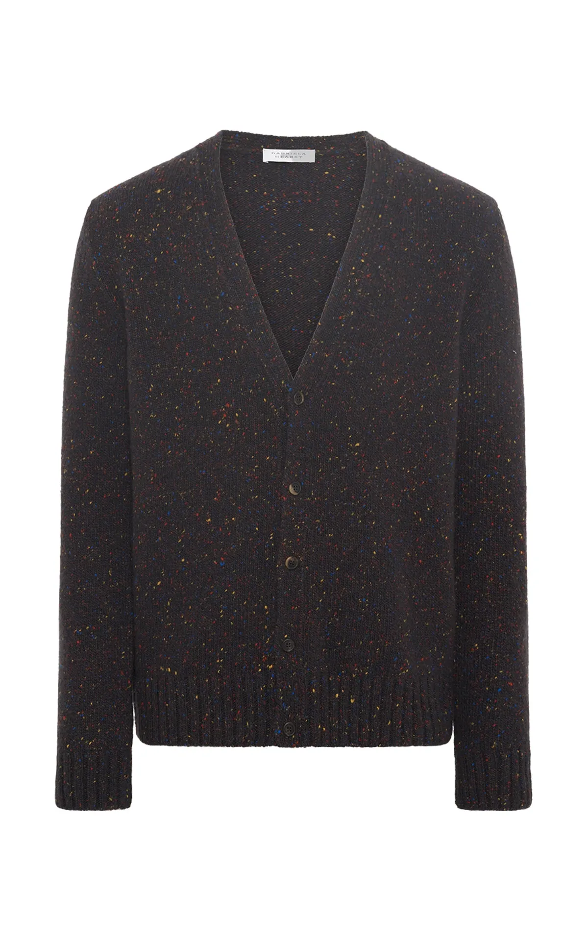 ConvertibleSleeves HygienicCoating Ailis Knit Cardigan in Charcoal Multi Speckle Cashmere