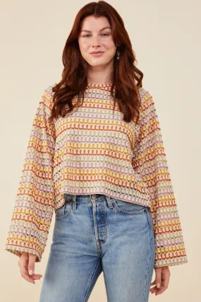 Multicolor Loose Knit Relaxed Top ColorfastMaterial