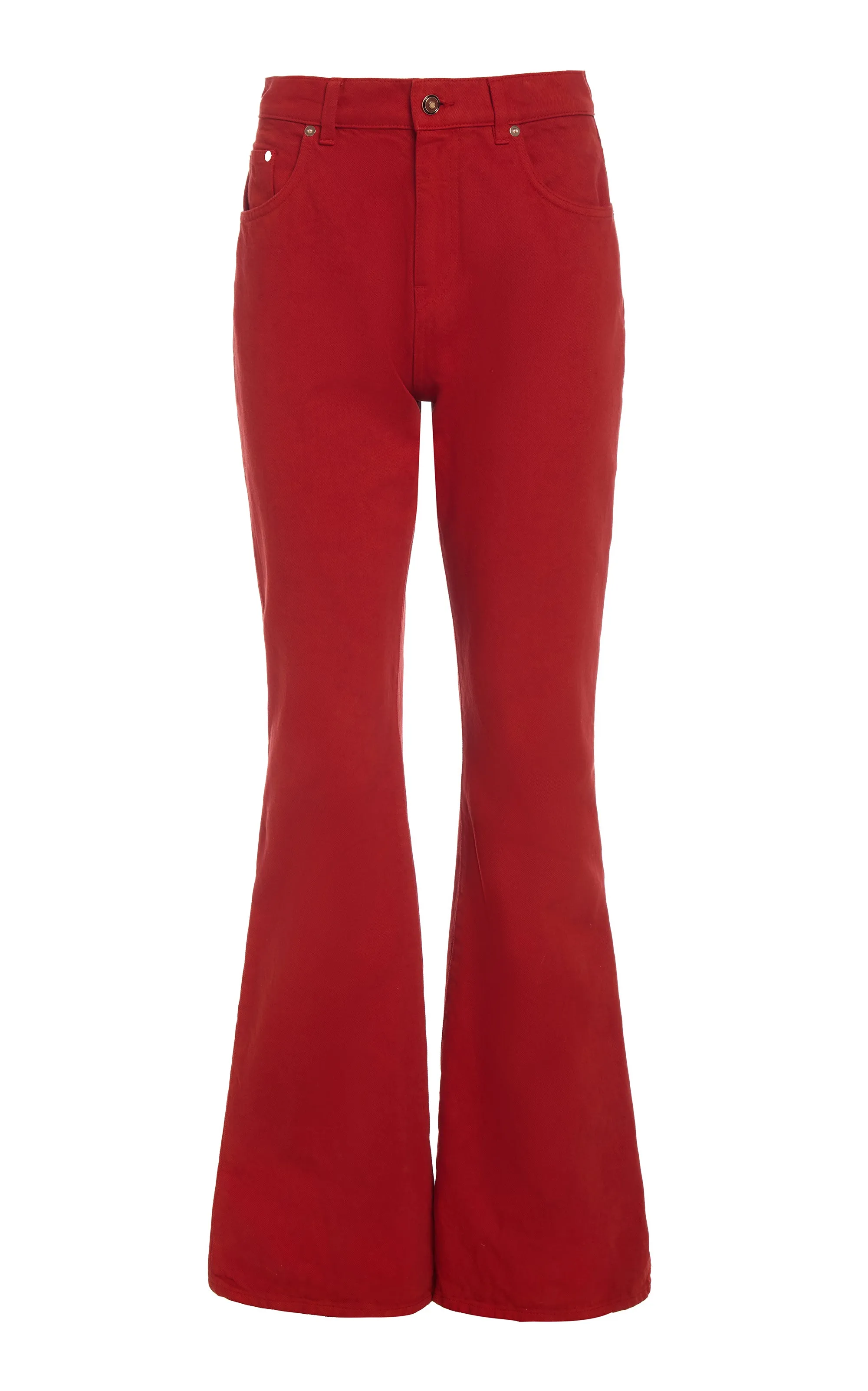 DoubleStitched Construction QuickDry Willa Bootcut Jean in Antelope Orange Recycled Cotton Denim