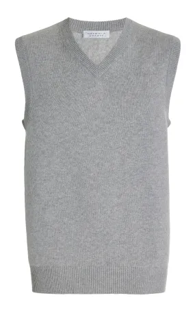 Hypoallergenic Fiber Mild Weather Fielding Knit Vest in Heather Grey Cashmere