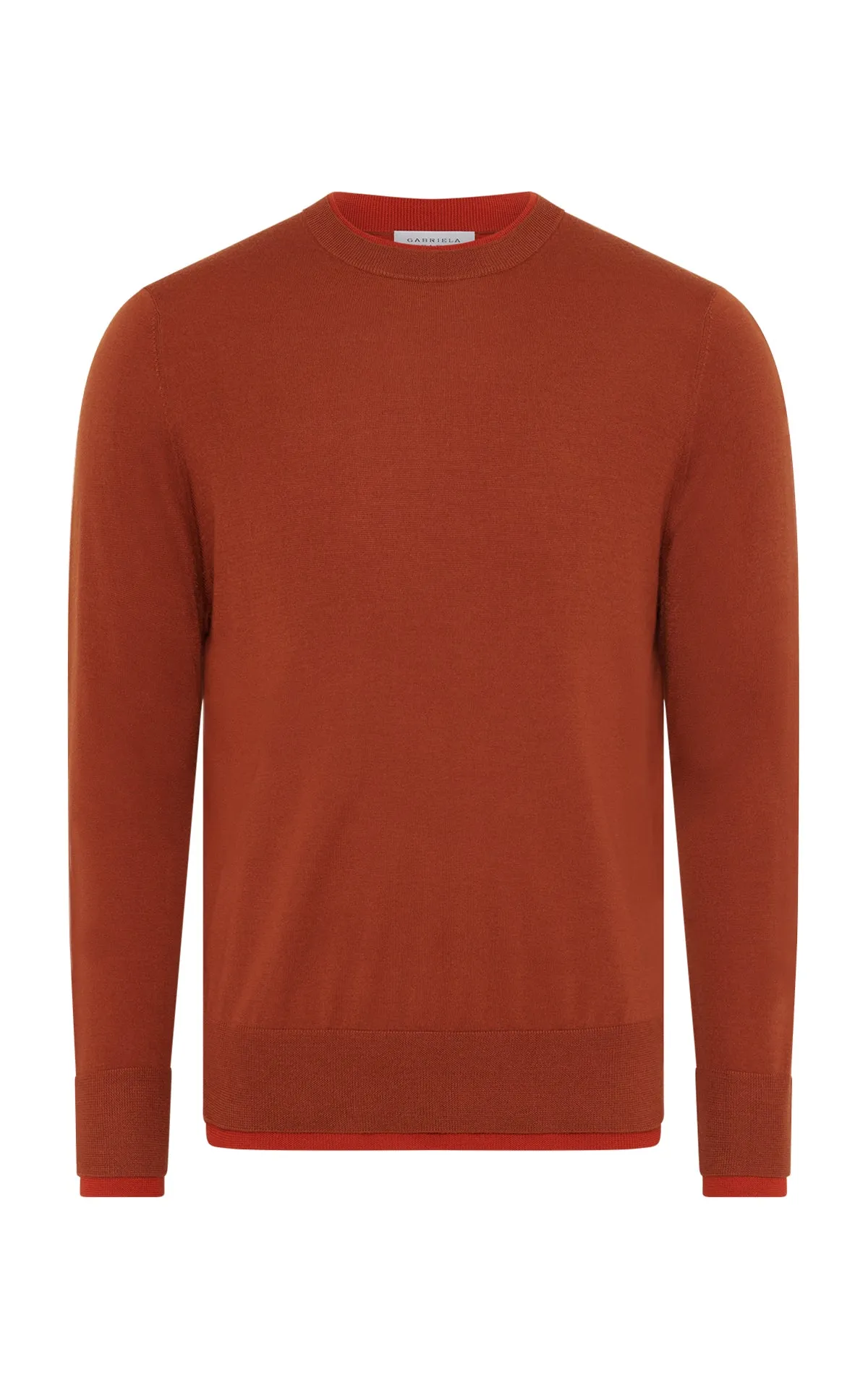 Wells Knit Sweater in Rust & Antelope Orange Cashmere Silk Everyday Neutral