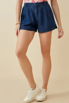 Lounge-friendly Anti Static Finish Womens Denim Tencel Dolphin Shorts