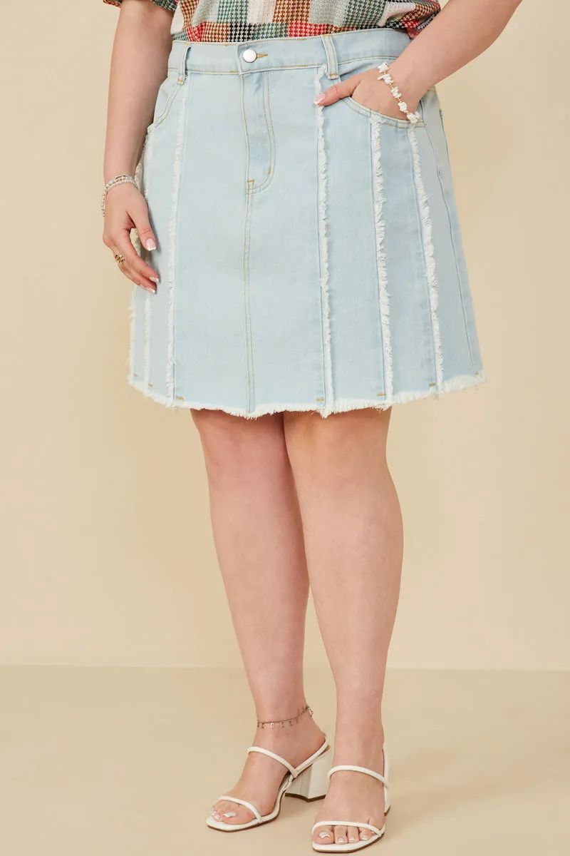 TearResistantMaterial All-day Comfort Womens Frayed Seam Detailed Denim Skirt