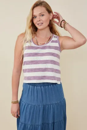 Buttery Soft Feel Womens Heathered Stripe Knit Tank