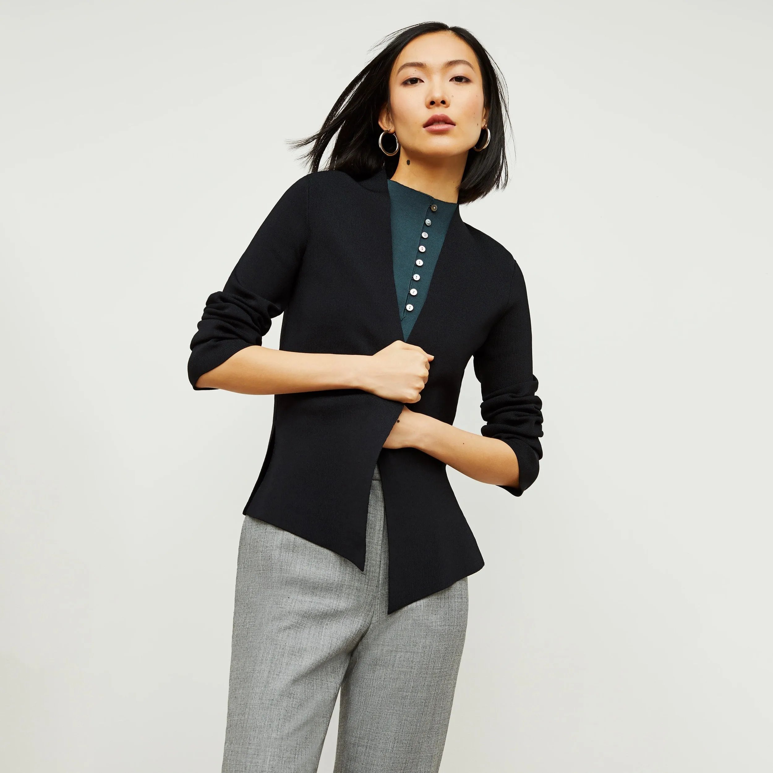 Flatlock Seam Woolf Jardigan :: Black