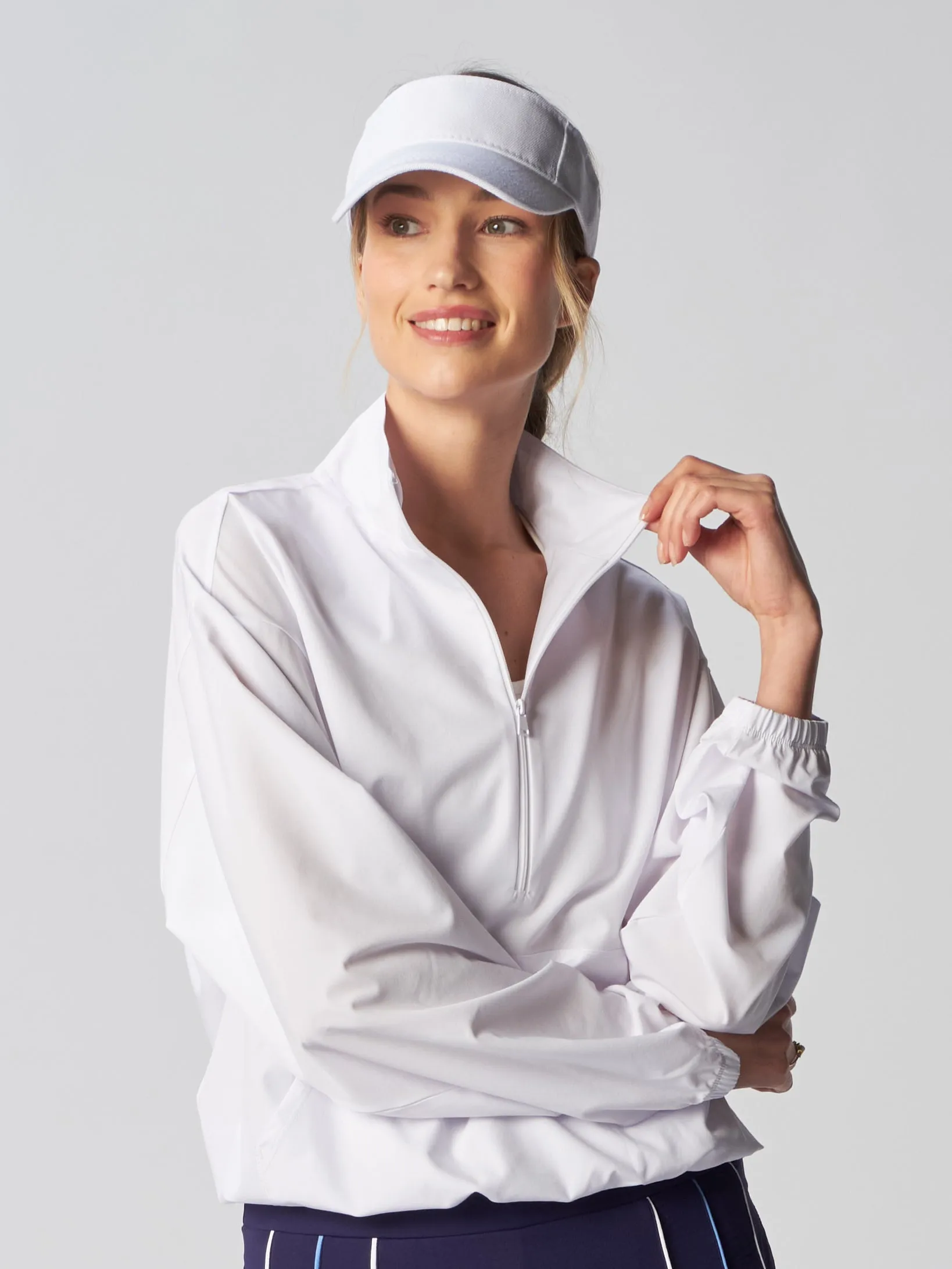 ContrastTipping Thermal Regulation Fabric Woven Quarter Zip Jacket in Various Colors