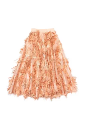 Eyelash Elastic Waist Skirt - Rose Gold AntiStaticLining Smart Style