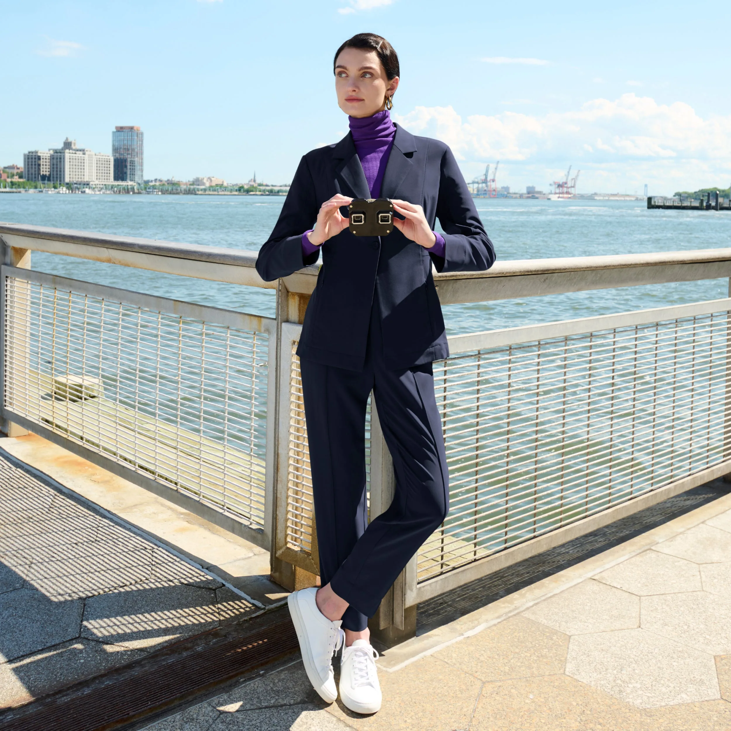 Colby Travel Pant - OrigamiTech :: Dark Navy HighElasticity Thread Yarn Dyed Fabric