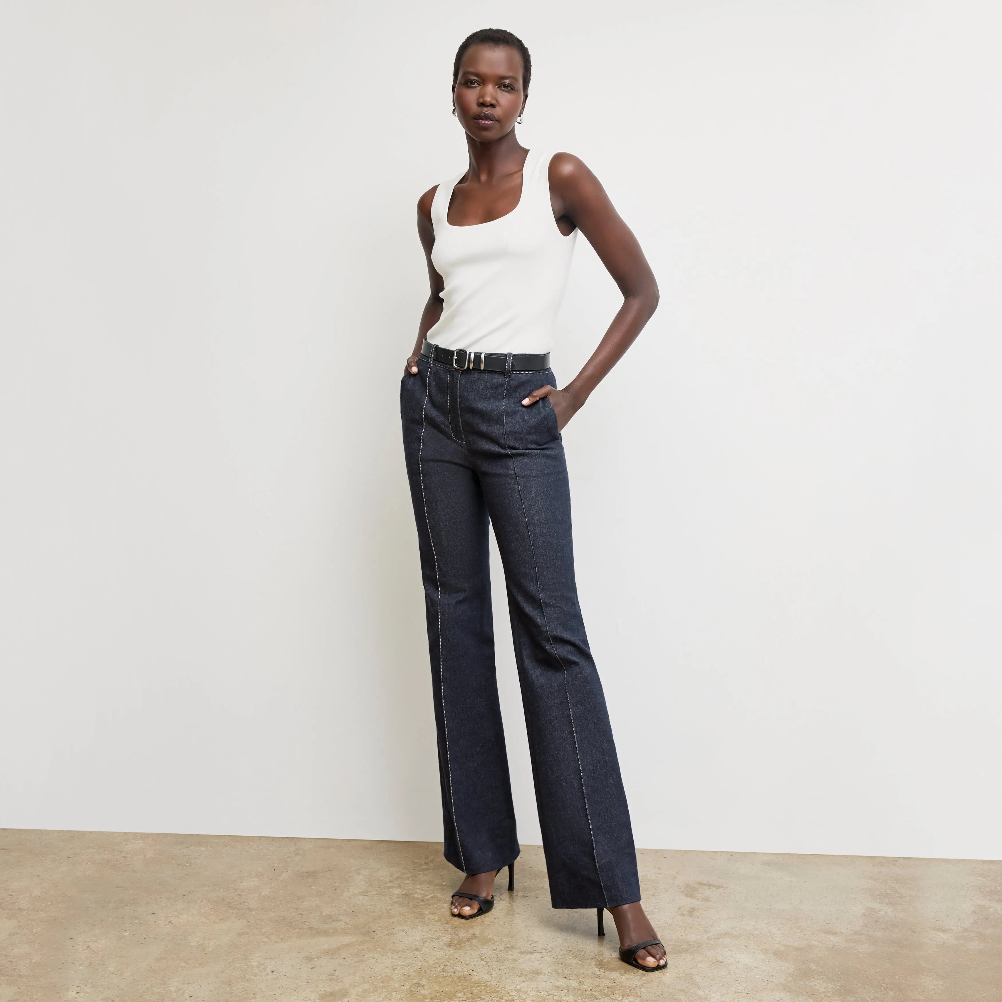 NoSlipGripperBand Hydrophobic Surface Treatment Rowe '70s Jean - Stretch Denim :: Midnight Wash