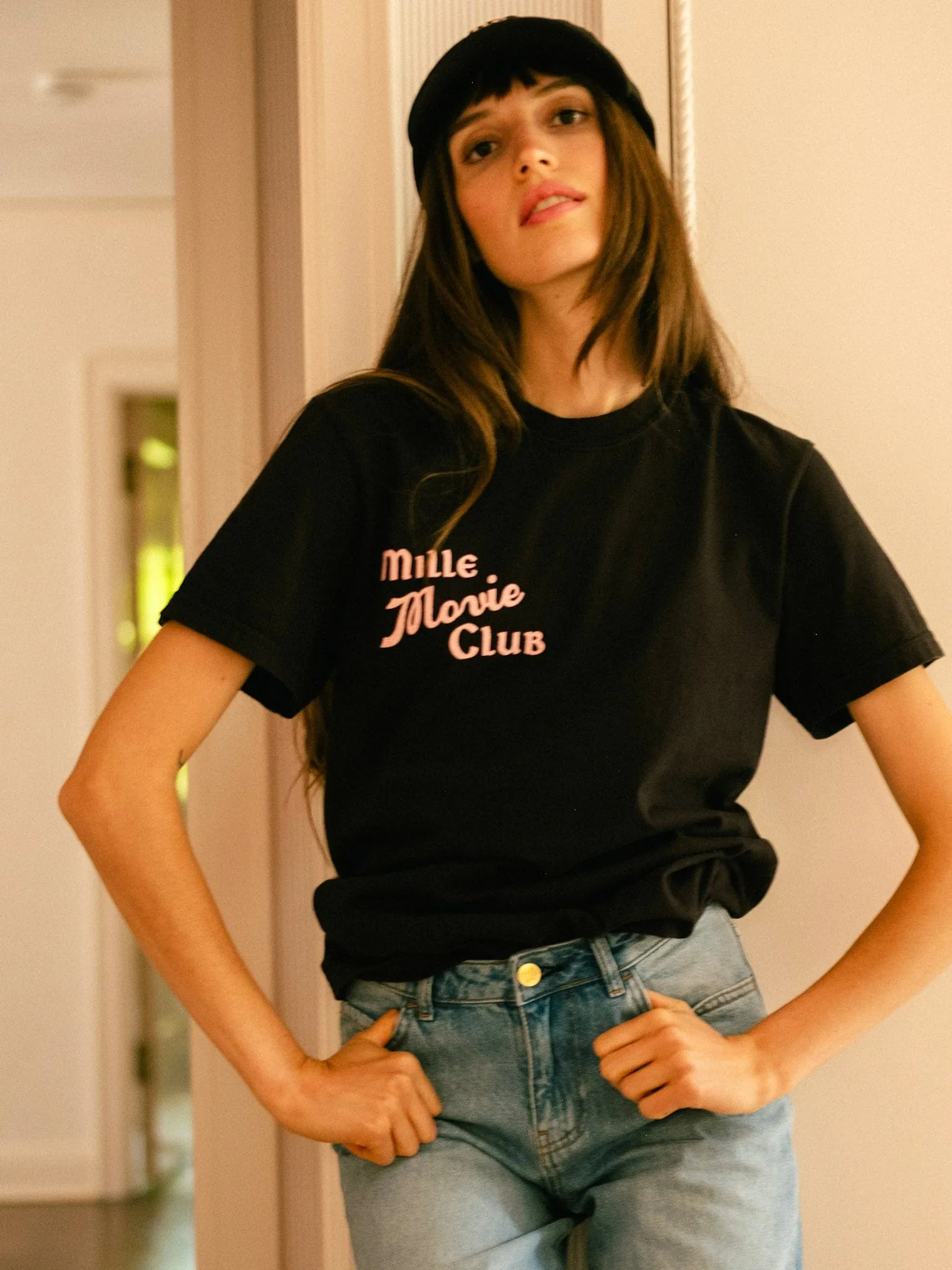 MILLE MOVIE CLUB Tee hypoallergenic material RibbedTrim