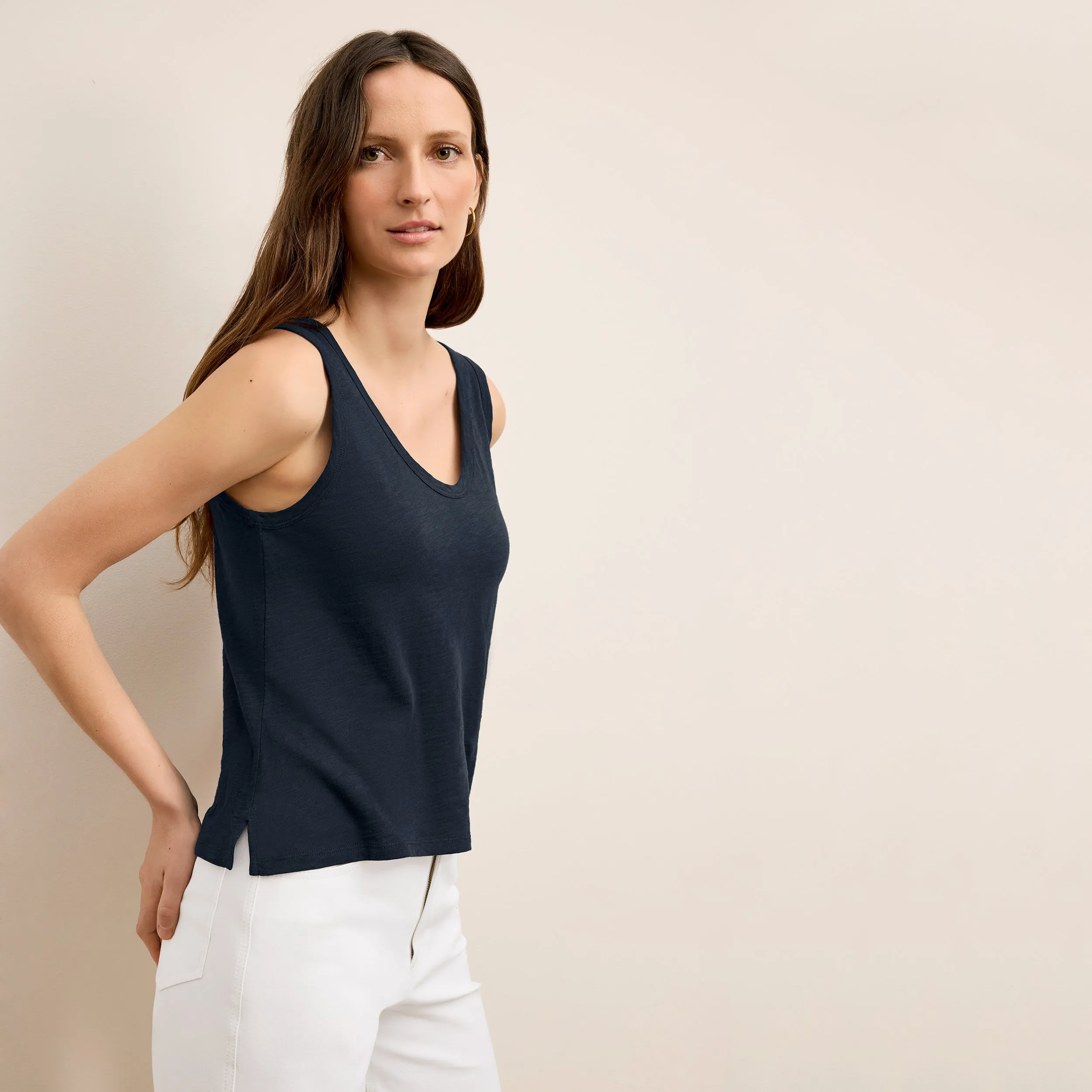cyber monday Wyatt Tank - Organic Cotton Slub :: Dark Navy