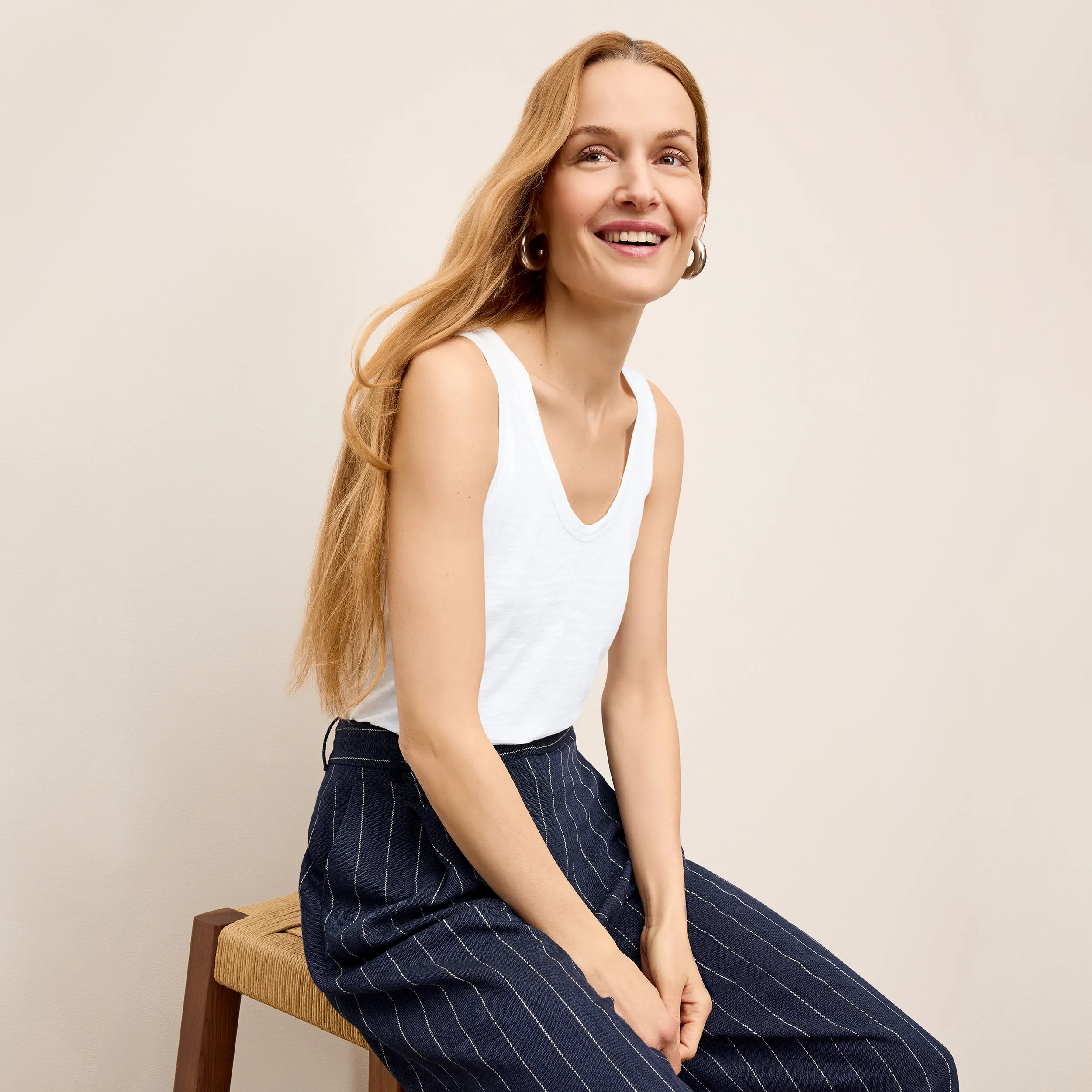 Wyatt Tank - Organic Cotton Slub :: White Quick-Drying Shirt