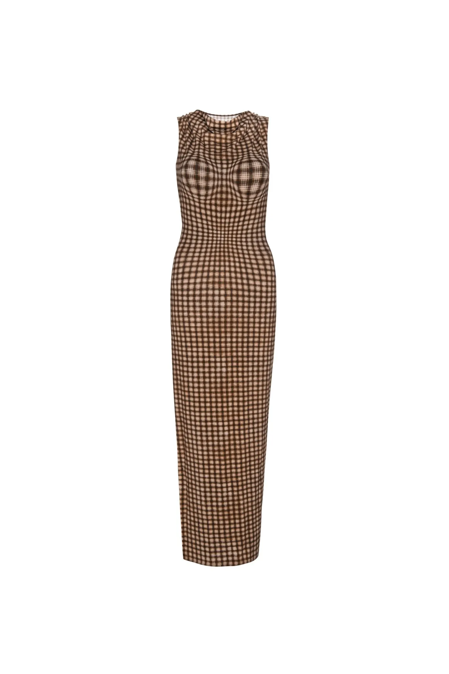 SELENA DRESS - WARPED PLAID Organic Cotton Fiber