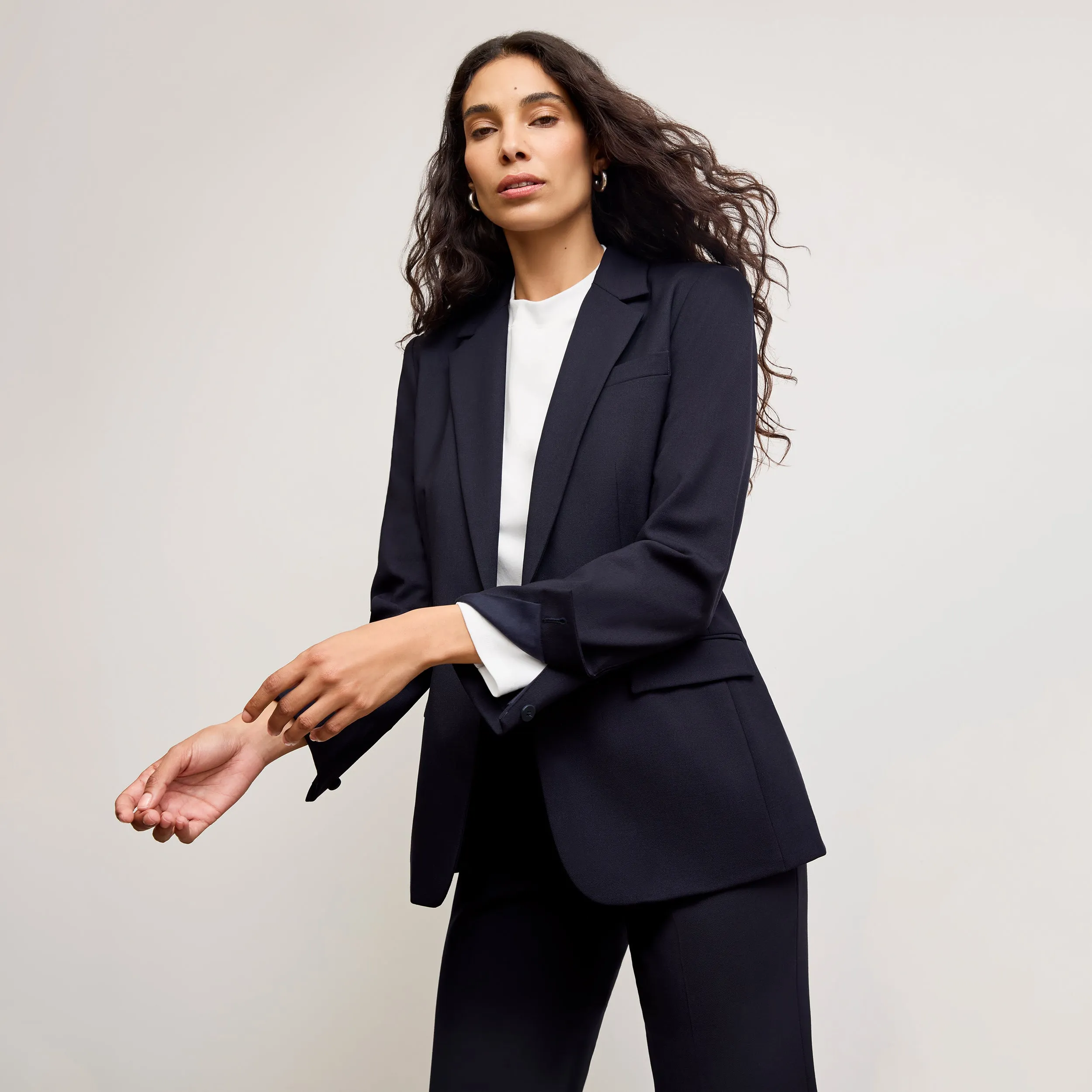 Yasmine Blazer - Wool Twill :: Dark Navy Cozy Wear MinimalistStyle