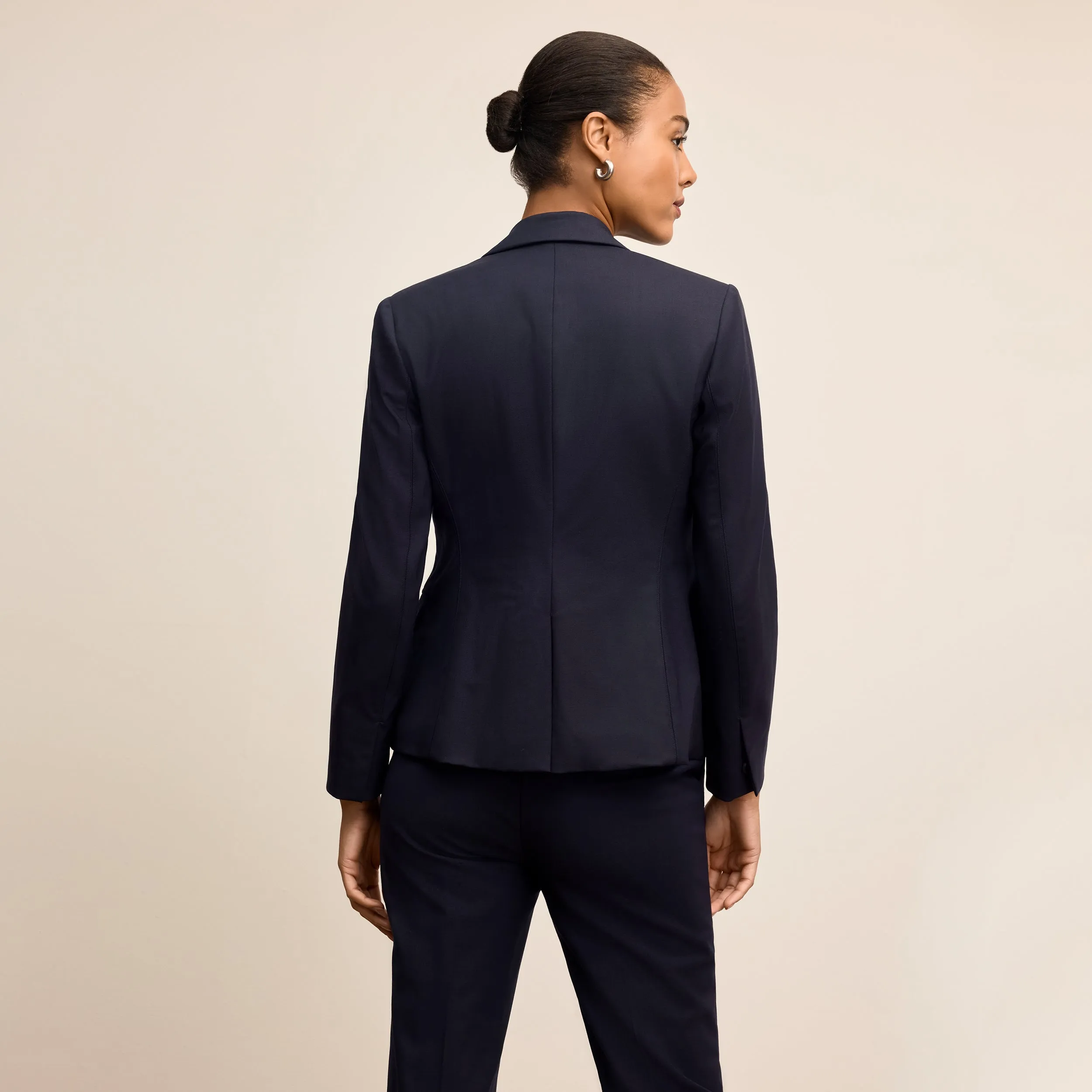 Yasmine Blazer - Wool Twill :: Dark Navy EasyClean Modern Silhouette