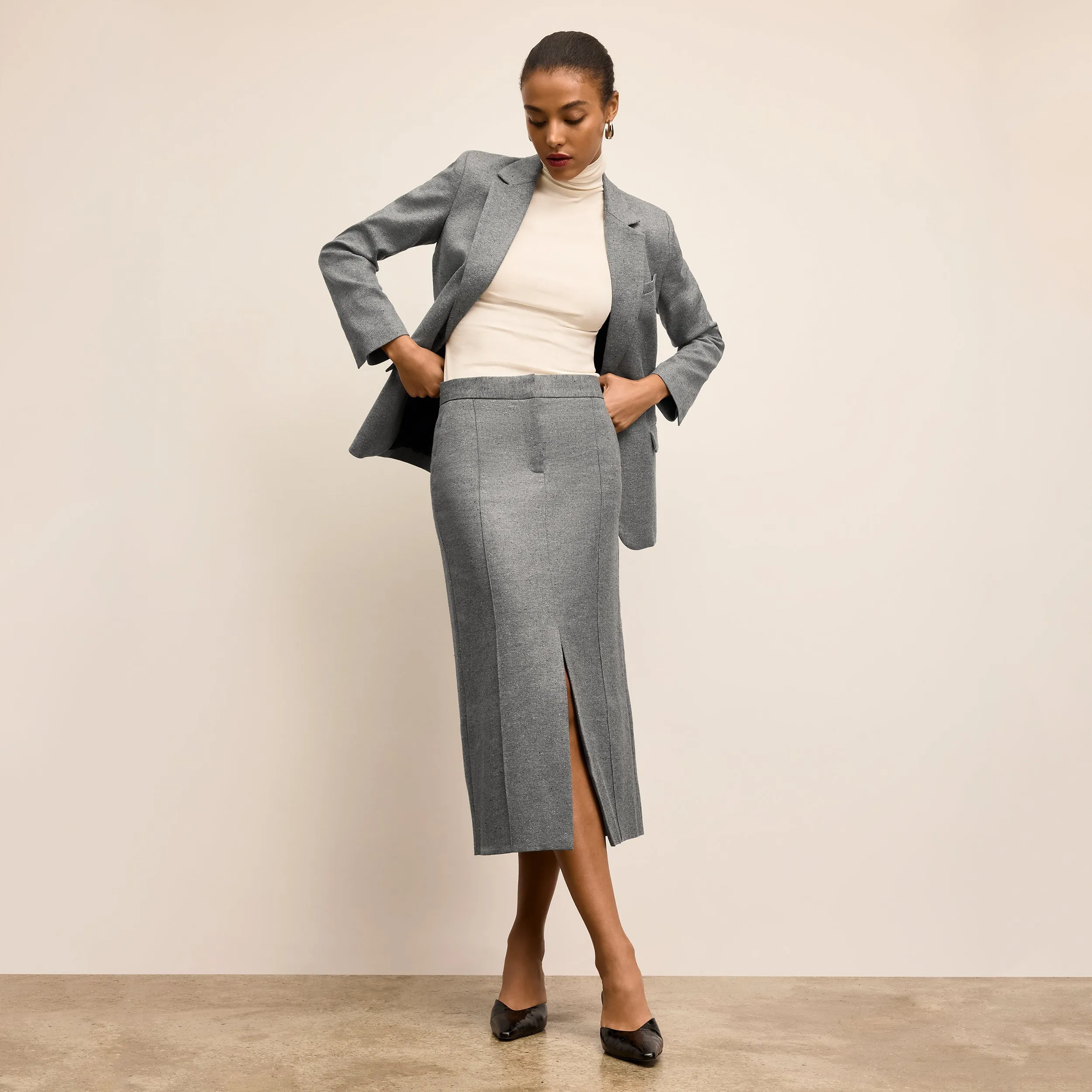 AntiStatic Material Yiyan Classic Blazer - Heritage Tweed :: Gray Multi