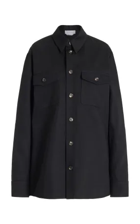 Everly Overshirt in Black Organic Cotton Denim Simple Modern Piece