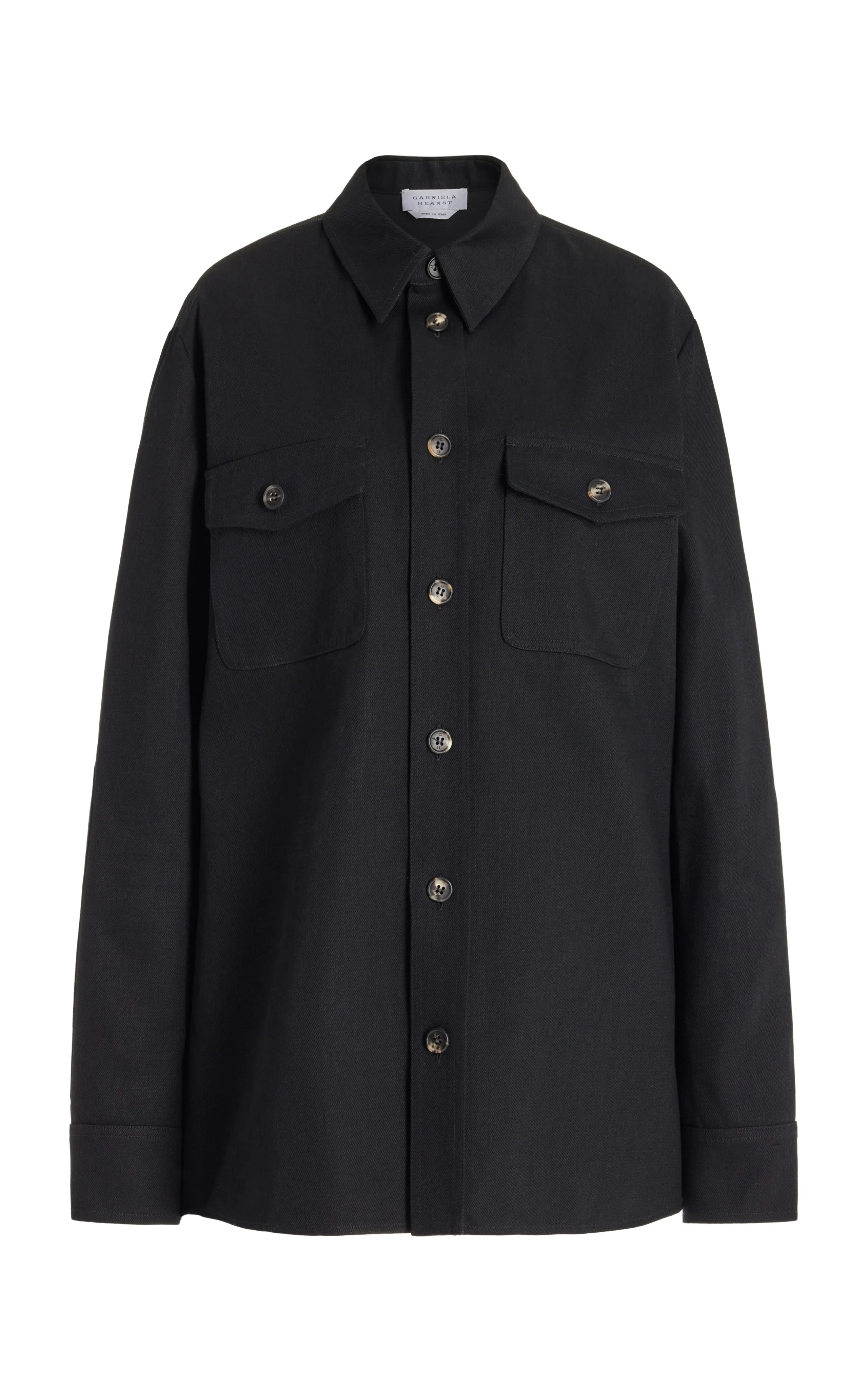 Everly Overshirt in Black Organic Cotton Denim Simple Modern Piece