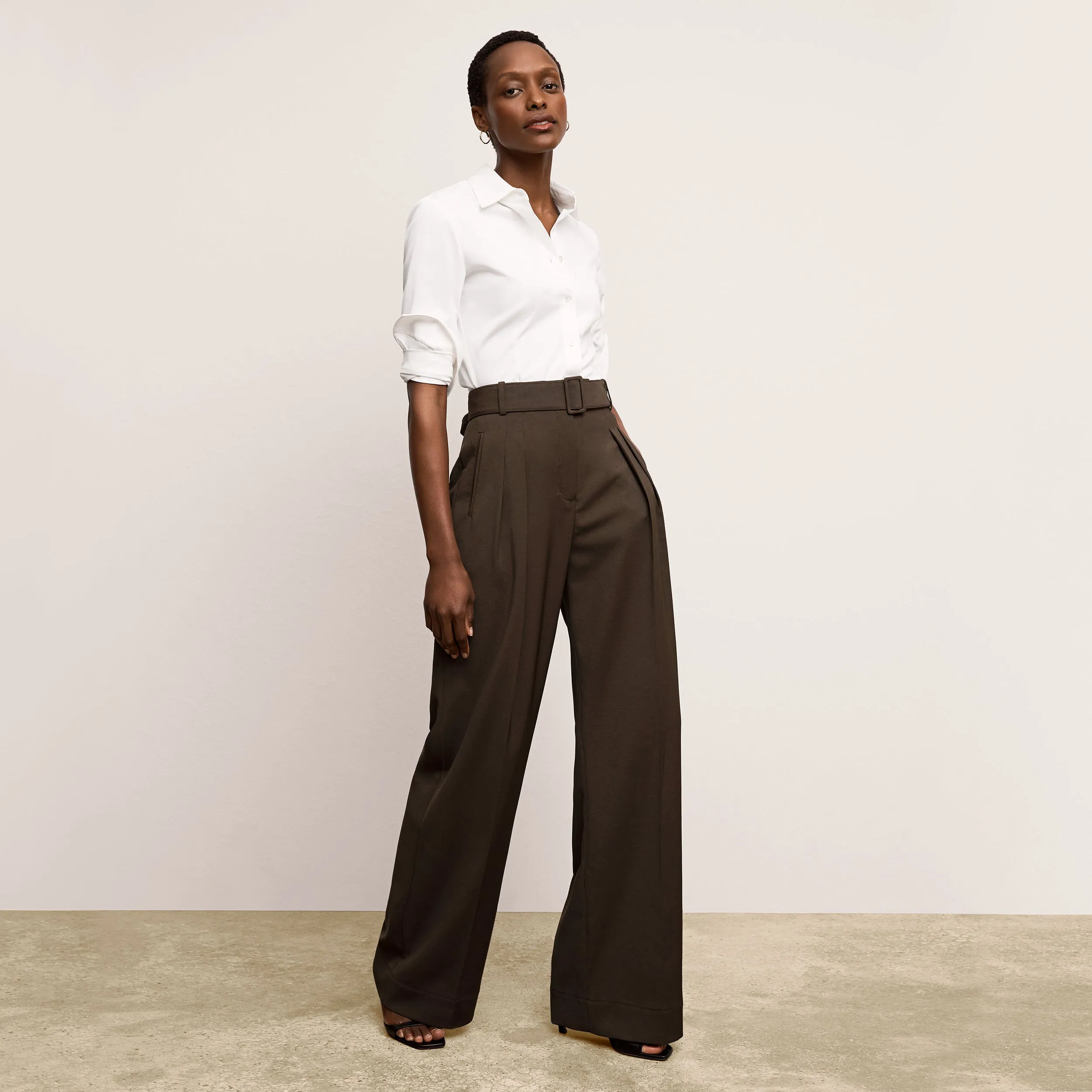 Clemens Flex Shirt - Knit Poplin :: White Shape Retention Fabric