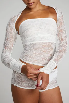 IRIS TOP - DOVE LACE Basic Tank Petal Sleeve Architecture