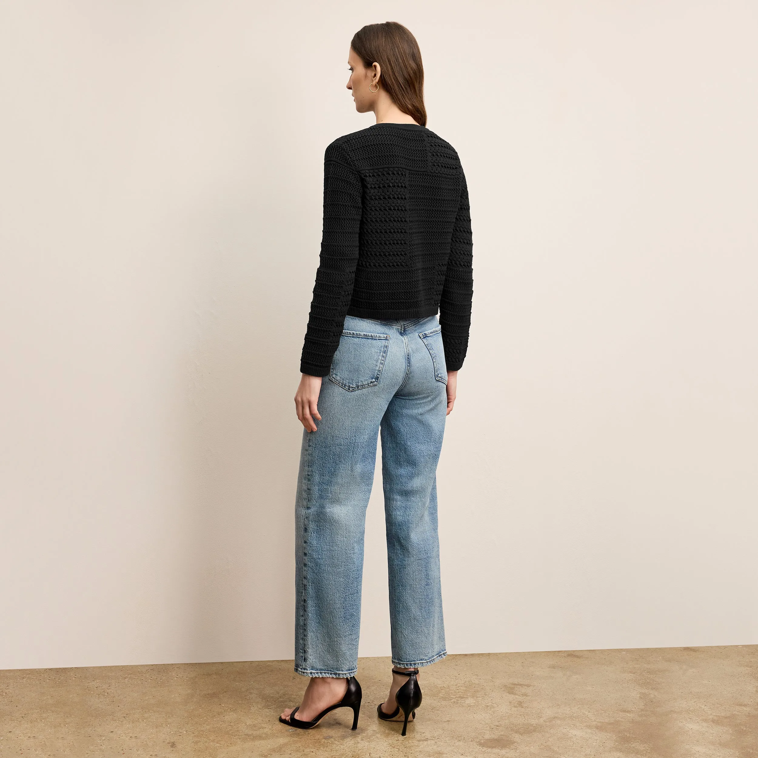 Zosia Cardigan - Crochet Knit :: Black MinimalistDesign