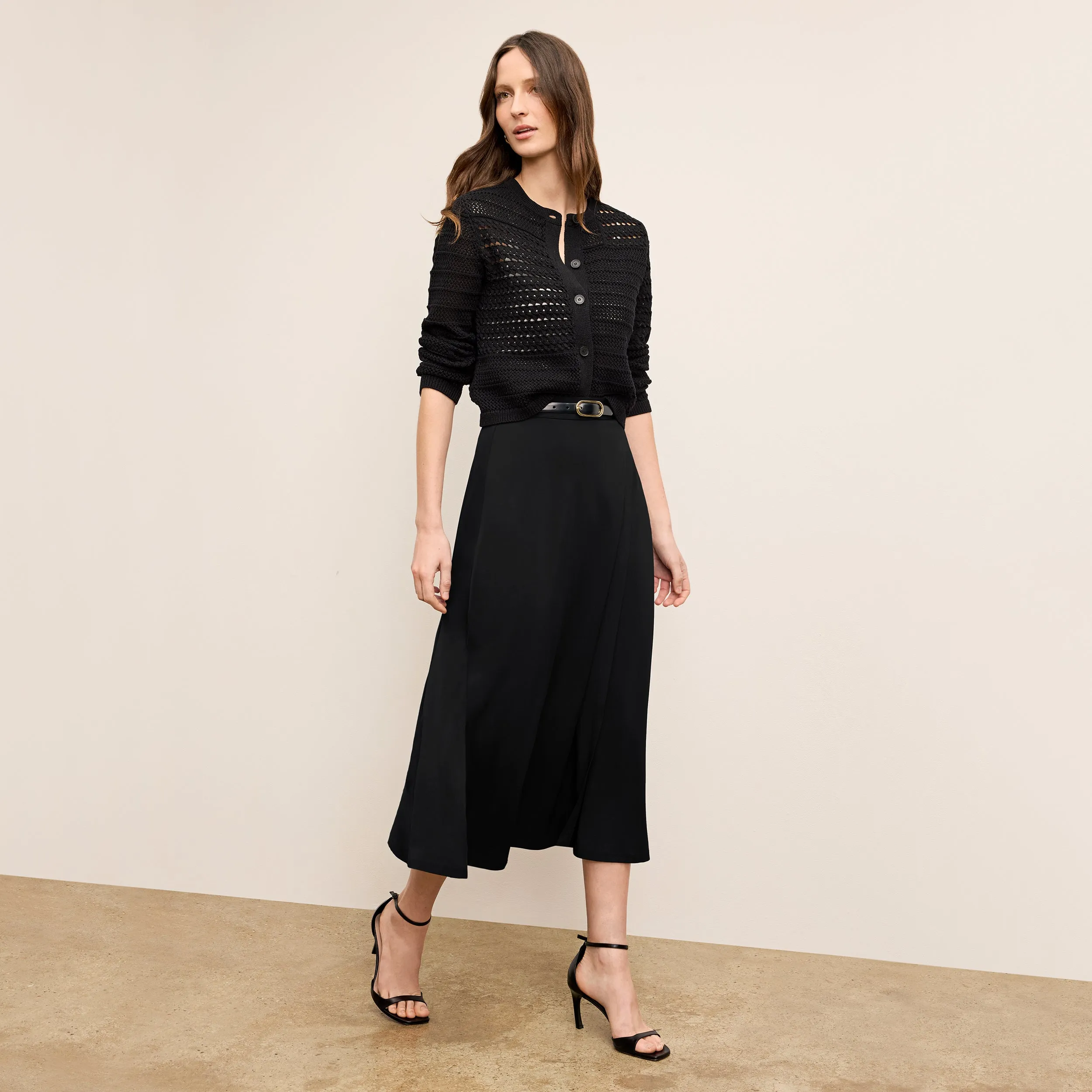 Zosia Cardigan - Crochet Knit :: Black Thermal Insulation